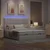 Ottoman krevet s madracima i LED diodama boje taupe 160x200 cm, tkanina