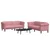 2-dijelni set sofa ružičasti baršunasti