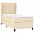 Vidaxl Box spring postelja z vzmetnico krem 80x200 cm blago