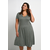 KAFFE CURVE Obleka Rachel temno zelena/bela