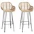 vidaXL Barski stol 2 pcs Naravna 55 x 52 x 92 cm Ratan in železo
