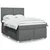 Vidaxl Box spring postelja z vzmetnico temno siva 160x200 cm blago