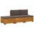 Set vanjskih sofa s jastukom 3 Komad Smeđa Čvrsto drvo akacije