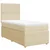 Vidaxl Box spring postelja z vzmetnico krem 90x190 cm blago