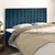 Vidaxl Vzglavje postelje temno modro 160x5x118/128 cm žametno