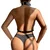 SuperLove Leather Chest Harness with Big Ring Chains Black