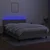 Vidaxl Box spring postelja z vzmetnico LED sv. siva 140x200 cm blago