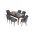 Hanah Home Set Trpezarijski sto i 6 stolica Eva, Sivo-braon