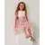 Monsoon Children Haljina za devojčice Cancan Swirl 3D, Belo-roze