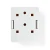 Nedis Network Wall Box | Na steni | 1 vrata | UTP CAT6 | Naravnost | Ženska | Pozlačeno | ABS | Bela | Škatla