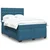 Vidaxl Box spring postelja z vzmetnico modra 140x190 cm žamet