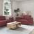 Sofa 3 pcs Vjetrovita Crvena 219 x 80 x 82 cm Platnasta tkanina