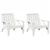Vrtne Adirondack stolice 2 kom bijele 75x77x77 cm od borovine