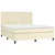 Vidaxl Box spring postelja z vzmetnico krem 180x200 cm umetno usnje