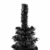 VIDAXL usko božićno drvce s LED svjetlima i kuglicama (240cm), crno