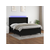 Den Box spring postelja z vzmetnico LED črna 180x200 cm blag