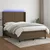Vidaxl Box spring postelja z vzmetnico LED temno rjava 140x200cm blago