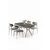 Hanah Home Trpezarijski set, 5 komada, Sivi
