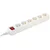 home Produžni kabel, 6 utičnice, prekidač, 1.5mm2, 5 met, beli - NV 6K-5/WH/1,5