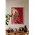 WallXpert uramljena slika 115262, beli tigar na crvenoj pozadini, 50 x 70 cm, beli ram