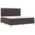 Vidaxl LED Box Spring Postelja Temno rjava 200 x 200 cm blago