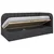MID.YOU OBLAZINJENA POSTELJA 90 cm x 200 cm , les, tekstil, leseni material temno siva