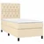 vidaXL Box spring postelja z vzmetnico LED krem 80x200 cm blago
