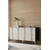 Hanah Home komoda Slim 150, 150 cm, antracit / travertin / zlatna