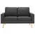2-dijelni set sofa od tkanine tamnosivi