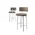 Hanah Home set od 4 barskih stolica Wosa, kapućino tkanina Babyface, bele metalne noge