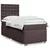 Vidaxl Box spring postelja z vzmetnico temno rjava 80x200 cm blago