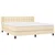 Vidaxl Box spring postelja z vzmetnico krem 180x200 cm blago