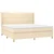 Vidaxl Box spring postelja z vzmetnico LED krem 200x200 cm blago