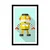 Plakat s paspartujem rumeni robot na modrem ozadju - 20x30 silver