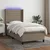 Vidaxl Box spring postelja z vzmetnico LED taupe 100x200 cm blago