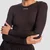 GymBeam Women‘s Aura Long Sleeve T-Shirt Tee Brown