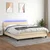 Vidaxl Box spring postelja z vzmetnico LED krem 180x200 cm blago
