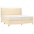 Vidaxl Box spring postelja z vzmetnico krem 200x200 cm blago