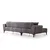 Atelier del Sofa Ugaona garnitura Hamlet 95x77x140cm Tamnosiva