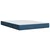 Vidaxl Box spring postelja z vzmetnico modra 160x200 cm blago
