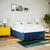 Vidaxl Box spring postelja z vzmetnico modra 160x200 cm blago