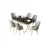 Hanah Home Set Trpezarijski sto i 6 stolica Lai, Sivo-crni