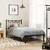 Vidaxl Kovinski posteljni okvir z vzglavjem črn 75x190 cm