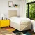 Vidaxl Box spring postelja z vzmetnico krem 90x190 cm blago