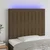 Vidaxl LED posteljno vzglavje temno rjavo 100x5x118/128 cm blago