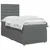 vidaXL Postelja boxspring z vzmetnico Temno siva 90 x 200 cm Blago