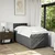 Vidaxl Box spring postelja z vzmetnico temno siva 100x200 cm blago