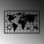 Wallity Zidna dekoracija World Map 7, 90 x 58 cm, Crna