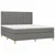 Vidaxl Box spring postelja z vzmetnico LED temno siva 180x200 cm blago