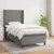 Vidaxl Box spring postelja z vzmetnico temno siva 80x200 cm blago